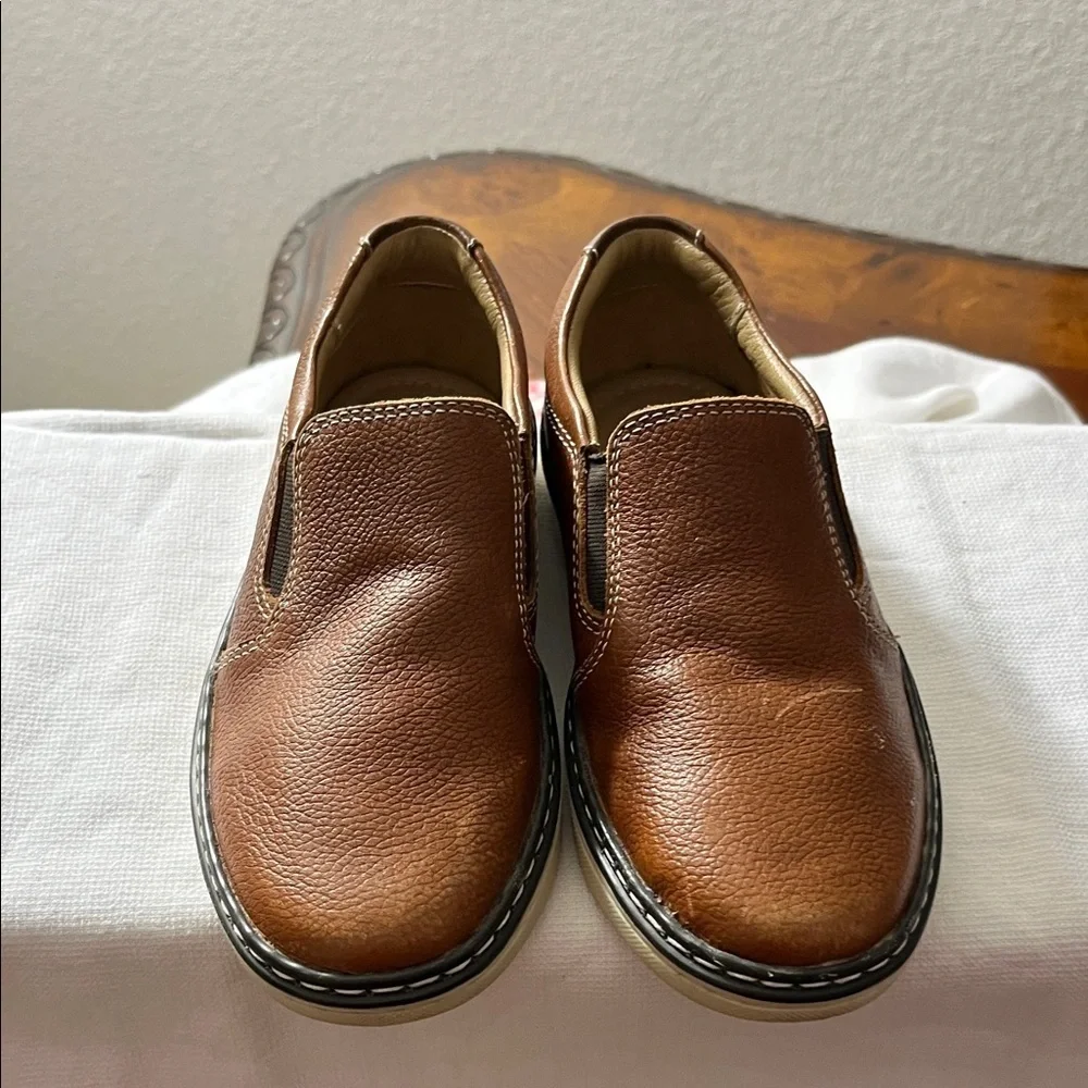 Johnston & Murphy Tan Leather Slip-On Loafers